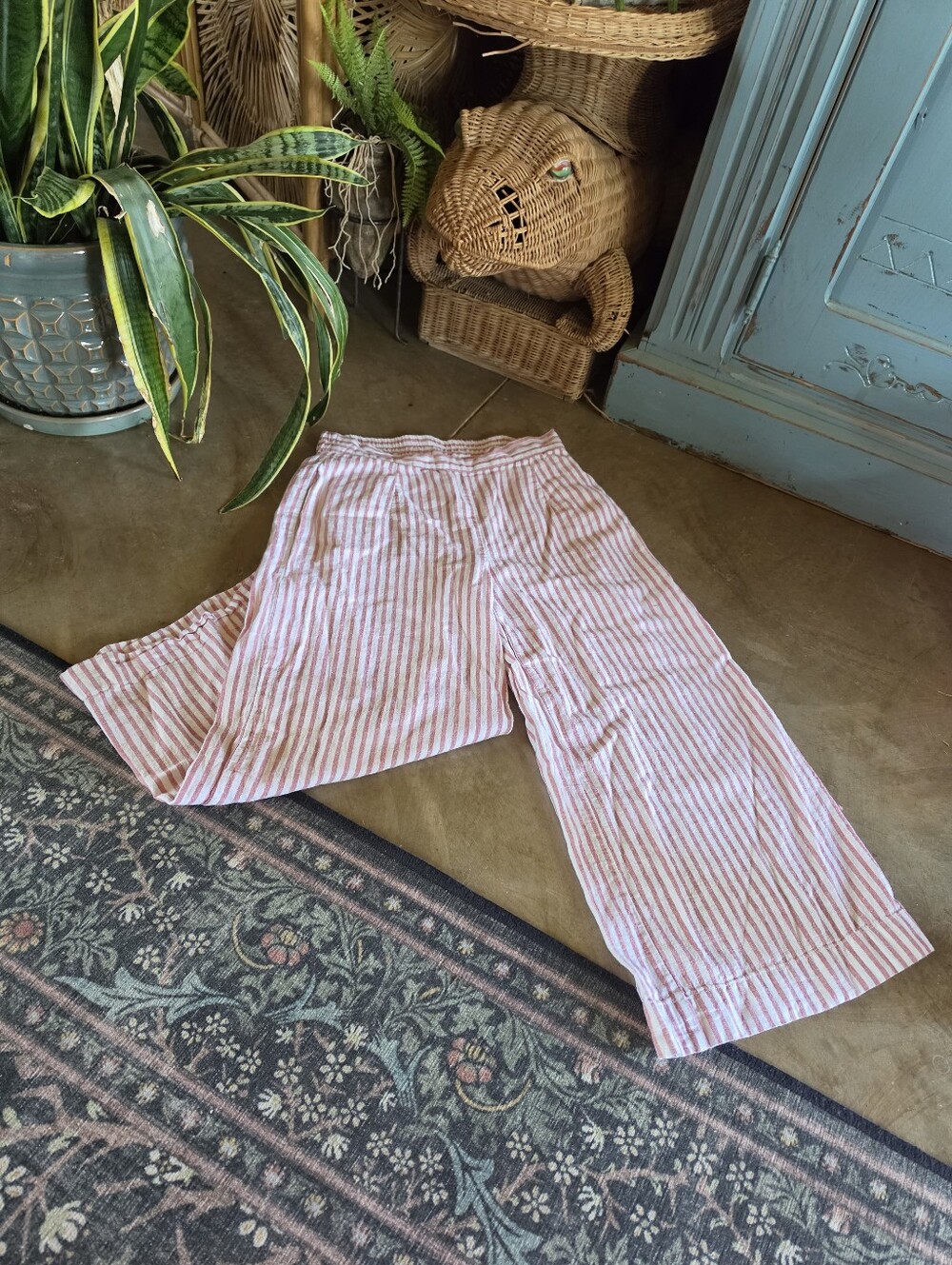 beachlunchlounge Striped Wide Leg Capri Flowy Pants